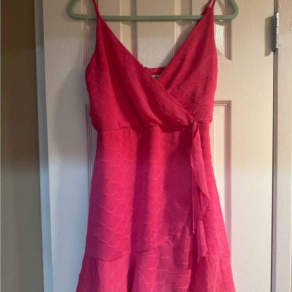 Speechless Vibrant Pink Textured Dress